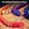 Yousheng 3D Printed Snake Toy Articulated Viper Figurine Fidget Snake Toy Collectible Snake Model with Flexible Joints for Home Office Desk Decor