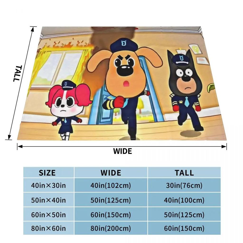 Sheriff Labrador Anime Blanket Velvet Print Breathable Super Warm Throw Blankets for Sofa Bedroom Plush Thin Quilt
