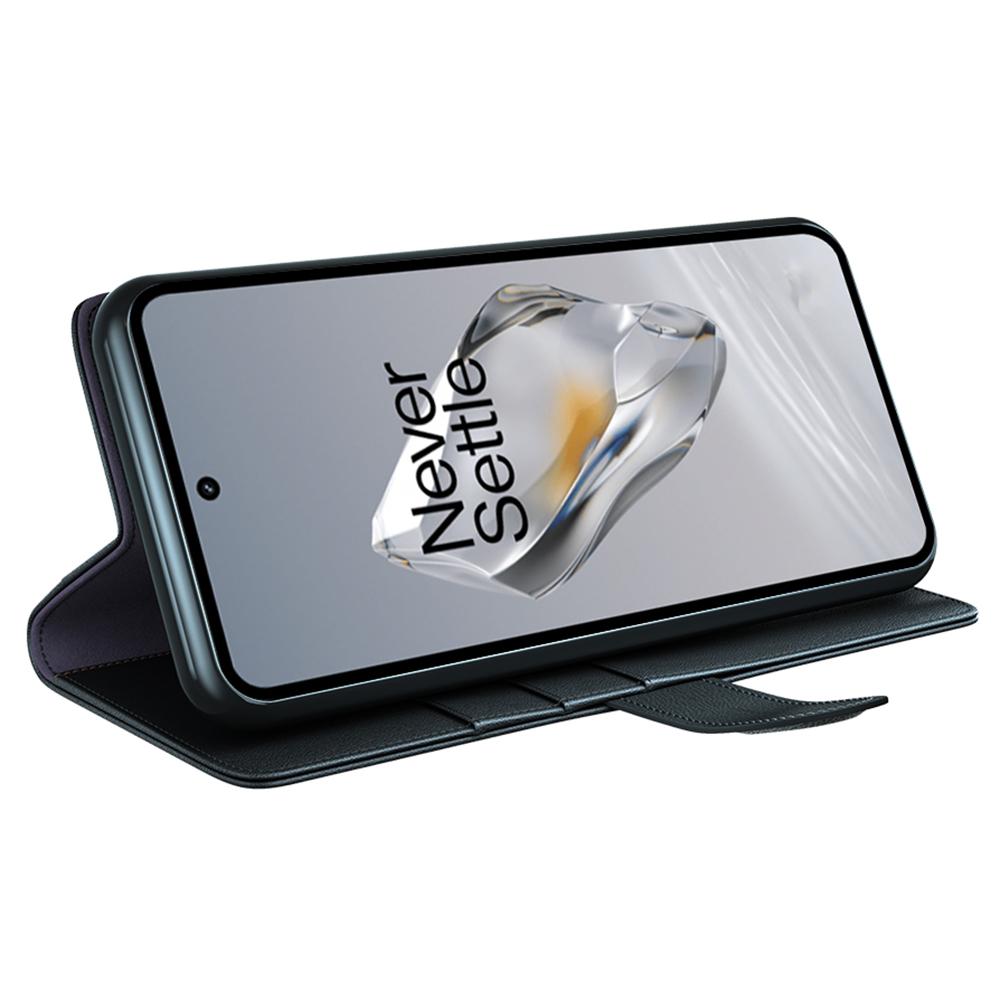 For OnePlus 12 5G Wallet Case Genuine Split Leather Phone Cover with TPU Shockproof Shell