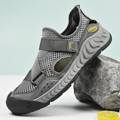 Mesh Shoes Men's Summer Hollow Breathable Men's Shoes Soft Sole One Pedal Bag Head Outdoor Non-slip Casual Sports Shoes