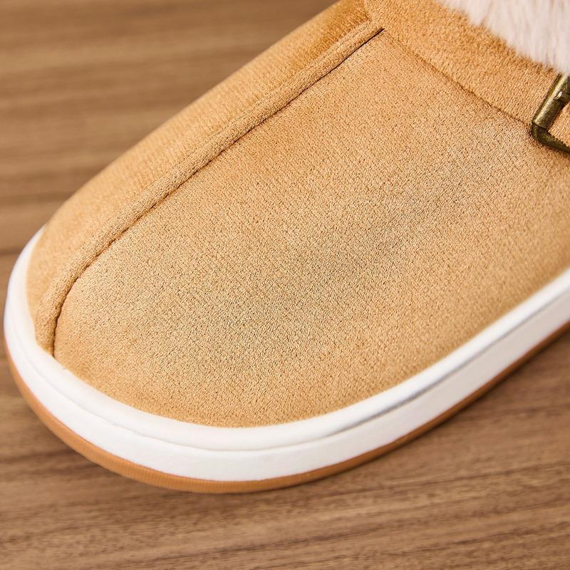 Cross-border foreign trade wholesale big hair mouth home cotton shoes autumn and winter couple bag heel thick-soled non-slip outer cotton slippers