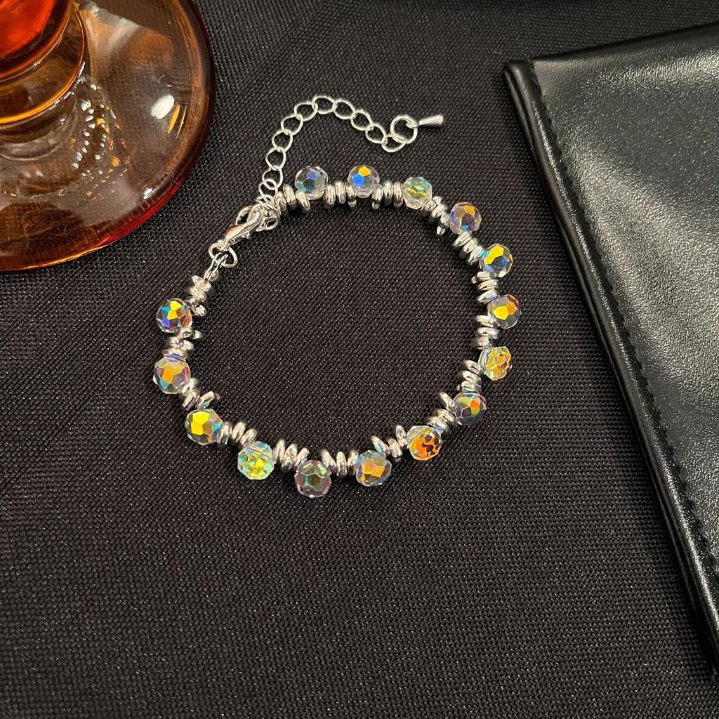Delicate Symphony Crystal Irregular Beaded Geometric Bracelet Sweet Little Fresh Girly Cold Wind Jewelry