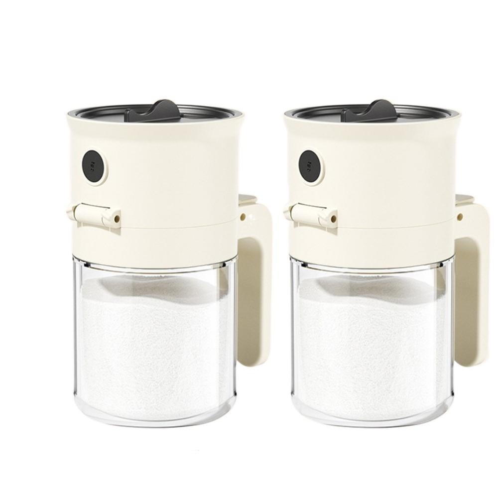 Quantitative Control 2 In 1 Salt Container 0.5g Glass Seasoning Box  for Sugar Salt