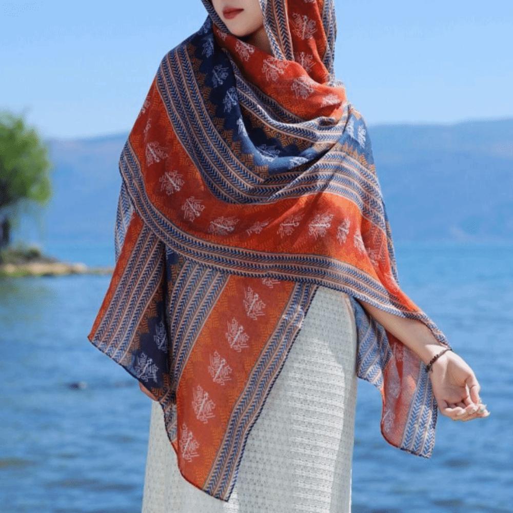 Elegant Sunscreen Shawl Wraps Beach Scarf Vintage Ethnic Style Shawl  Beach