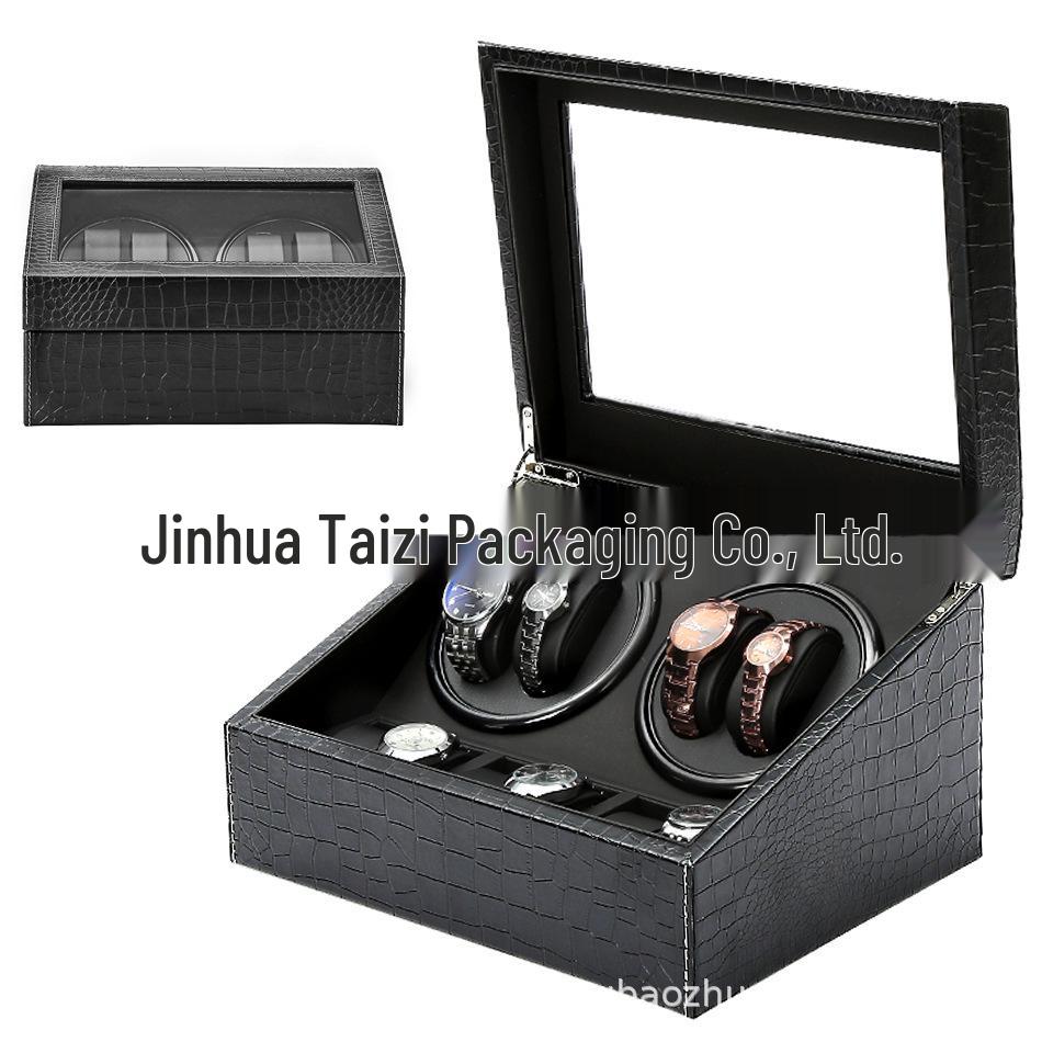 Luxury Leather Watch Winder & Storage Box for 4+6 Automatic Mechanical Watches, In Stock