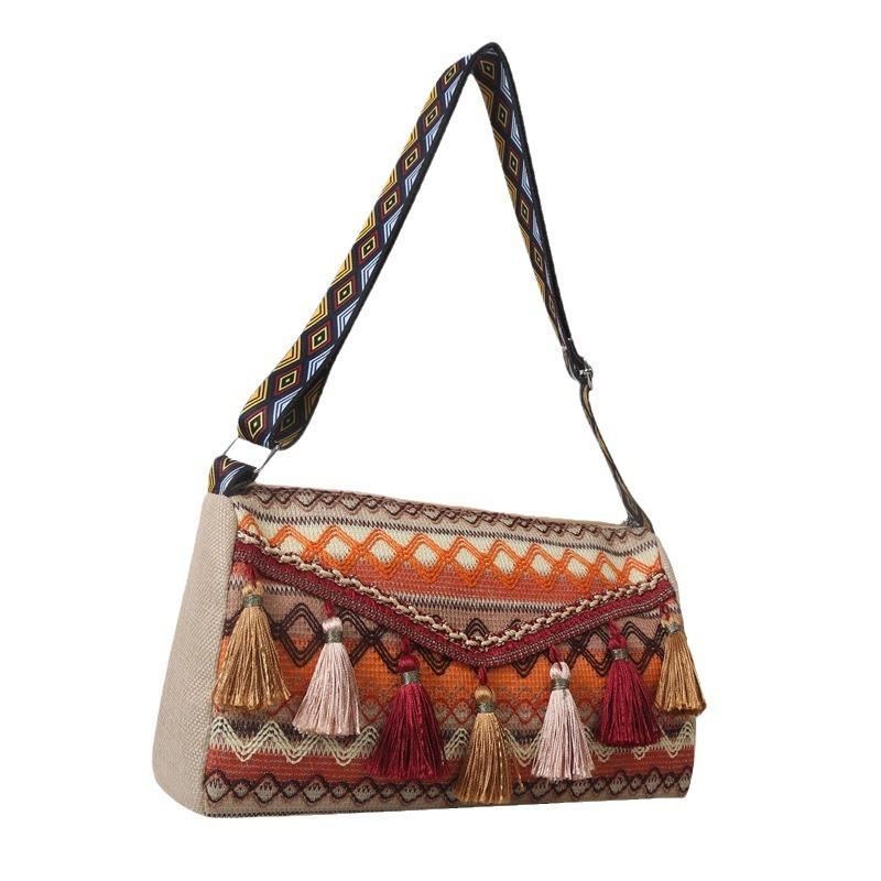New Vintage Bohemian Fringe Shoulder Bag Women Tassel Boho Hippie Gypsy Fringed Women's Handbags Open Bag Purses and Handbags