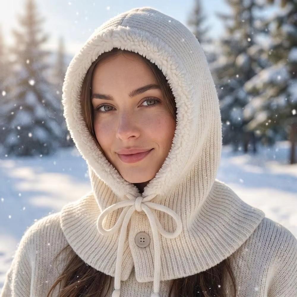 Solid Color Balaclava Hat Warm Ear Protection Hat New Knitted Hat Winter