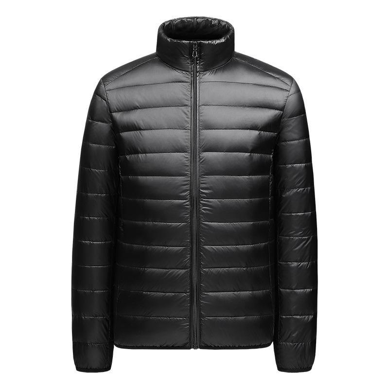 

Мужская высококачественная легкая пуховая куртка с капюшоном - Воротник-стойка для весны, осени и зимы Stand Collar, 4XL чёрный