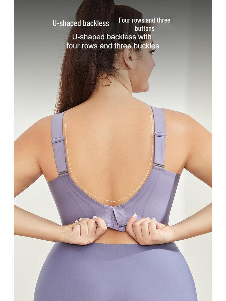 Seamless Mesh Plus-Size Anti-Sagging Bra for Large Breasts - Slimming, Anti-Exposure, Full Coverage, Thin Style