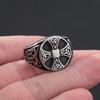 Vintage Norse Viking Ring Men Stainless Steel Cross Viking Celtics Knot Ring Fashion Biker Jewelry Amulet Gift Wholesale