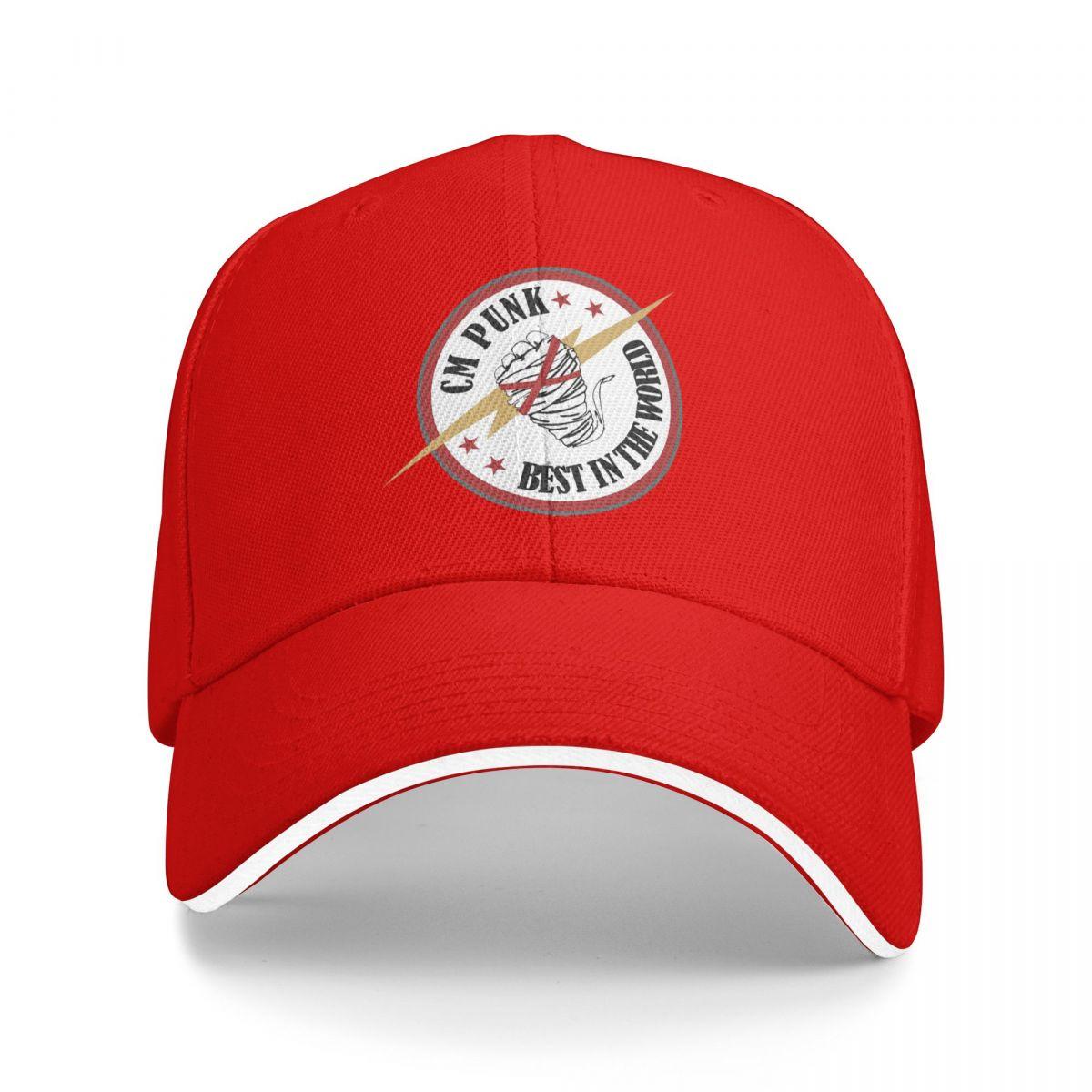 

AEW CM Punk Профессиональный рестлинг Бейсболки Snapback Кепки-бейсболки Дышащие Повседневные Кепки для улицы Унисекс One Size