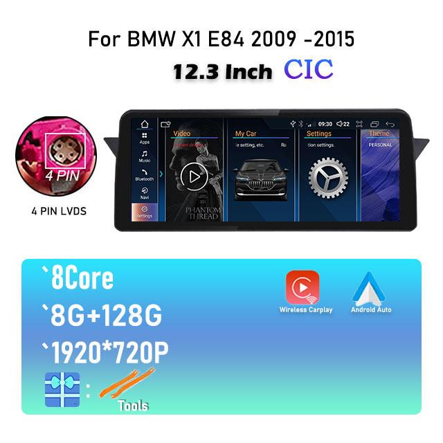 For BMW X1 E84 2009 - 2015 12.3 Inch iDrive / CIC System Android 14 IPS Car Radio Stereo Video Player Multimedia GPS Navigation