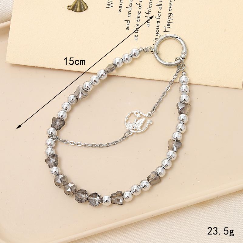 New Pearl Bow Beaded Pendant Phone Case Charm Wrist Strap Lanyard