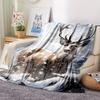 Deer Print Flannel Blanket - Soft Cozy Bedspread Suitable for Sofa, Bed, Travel & Gifts - Rustic Deer & Forest Bedspread - - Warmth - Machine Washable
