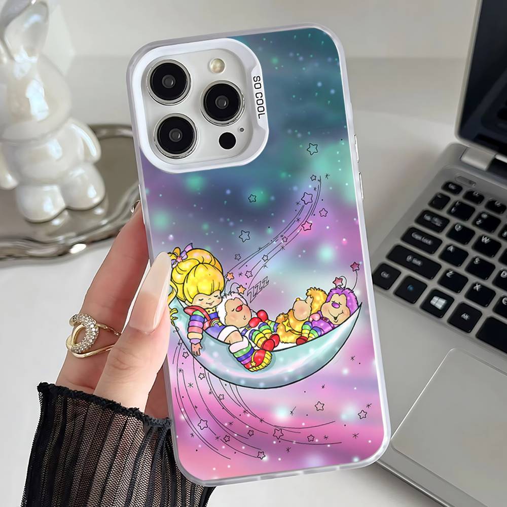 Cute Rainbow B-BriteS Phone Case For iPhone 16,15,14,13,12,11,Mini,Pro,SE,MAX White Matte Shockproof Cover
