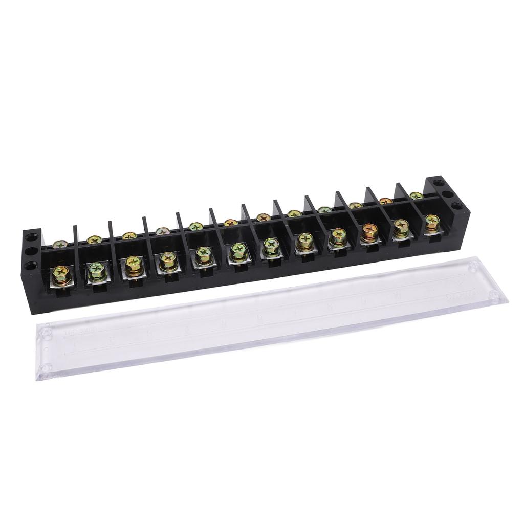 100A Terminal Strip Dual Row Large Current Wire Barrier Block Terminal Strip with Transparent Cover