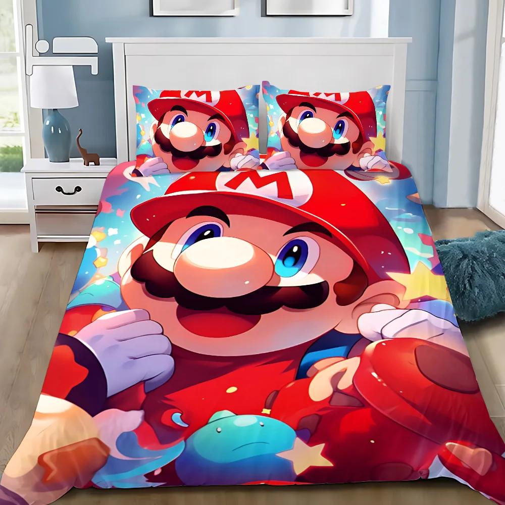

Ігровий Набір Постільної Білизни Super M-Marios Підковдра Наволочка Для Дорослих Хлопчика Дівчинки Декор Спальні Дитячий Подарунок Односпальний Двоспальний Великий Розмір US Full(200*230cm)3pcs