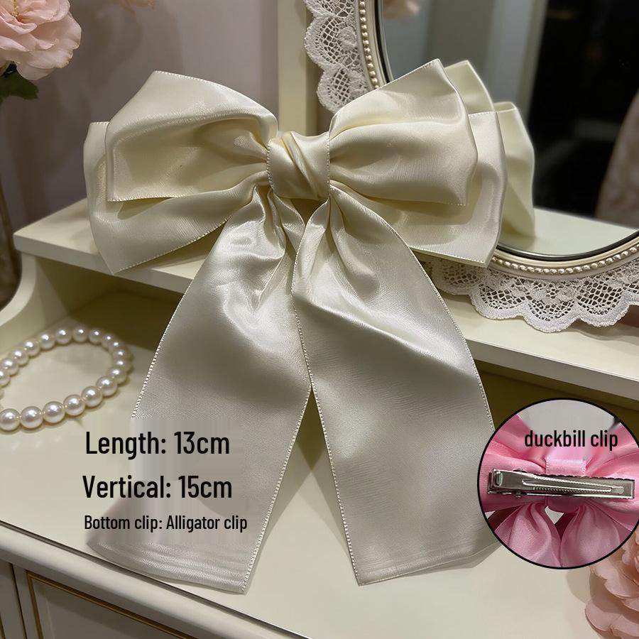 

Elegant Silk Oversized Ribbon Bow Hair Clip for Girls