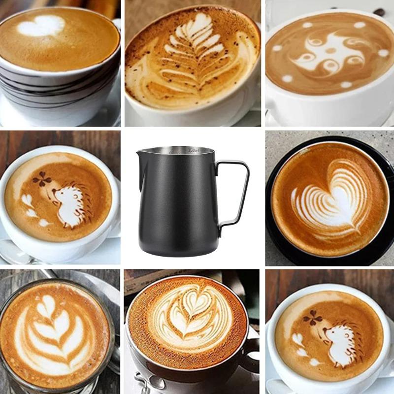 350/ML high-quality 304 stainless steel graduated cup, coffee milk foam pot, latte maker, professional coffee appliance