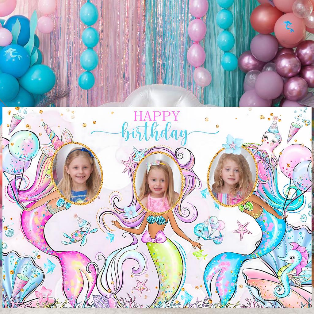 Dinosaur Birthday Polyester Background Mermaid Party Decor Kids Wedding Birthday Party Supplies Baby Shower Under The Sea Party