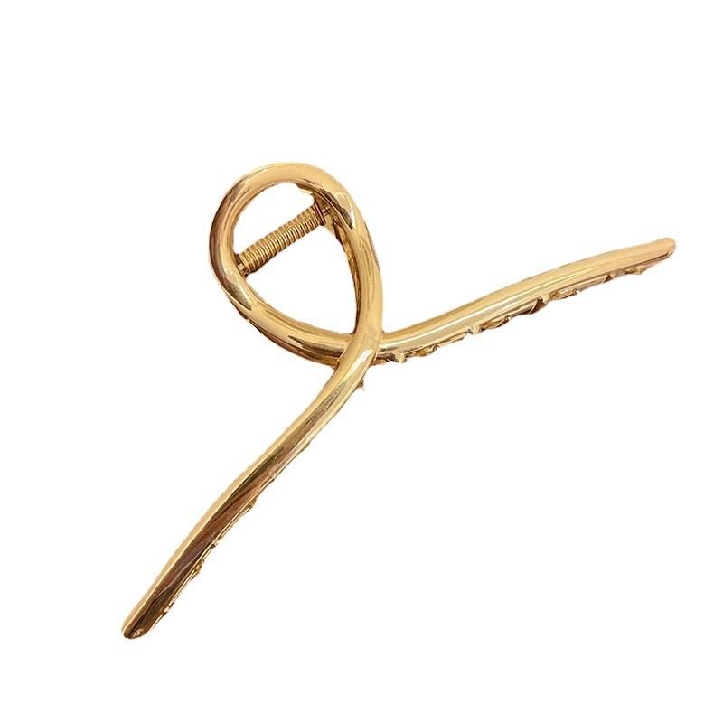 New Extra Large Metal Hair Claw Glossy Grab Clip Ponytail Clip Alloy Cross Hair Clip Fashion Hair Accessories Hair Pin