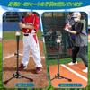 Kids' Batting Tee, Baseball, Adjustable Height 53-76cm, Practice Tee Stand, Ball Holder, Soft Rubber, Swing Practice, Training, Softball, Hardball,
