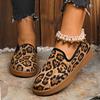 Fashion Leather Shoes For Women Flats Leopard Print Loafers With Heels Shoes Casual Women's Moccasins Slip On Flat Shoes Summer Footwear