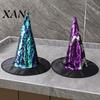 Glittering Party Costume Prop Reversible Sequin Witch Hat, Sparkly Glitter Large Wizard Halloween Hat for Cosplay, Masquerade Cosplay Headwear