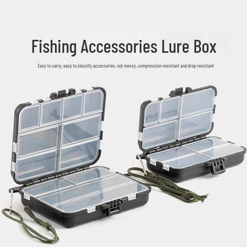 Compact Double-Layer Storage Box for Small Fishing Accessories and Lures