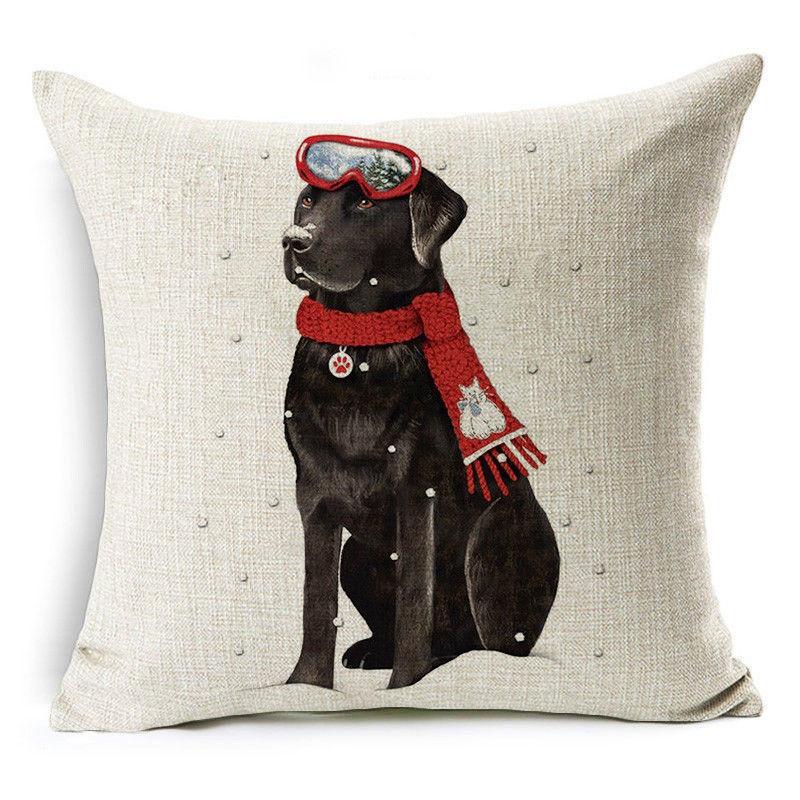 Christmas Decoration Cushion Cover Cartoon Elk Santa Cushion Cover Christmas Pillow Case Linen Decoration Pillow Home Decoration