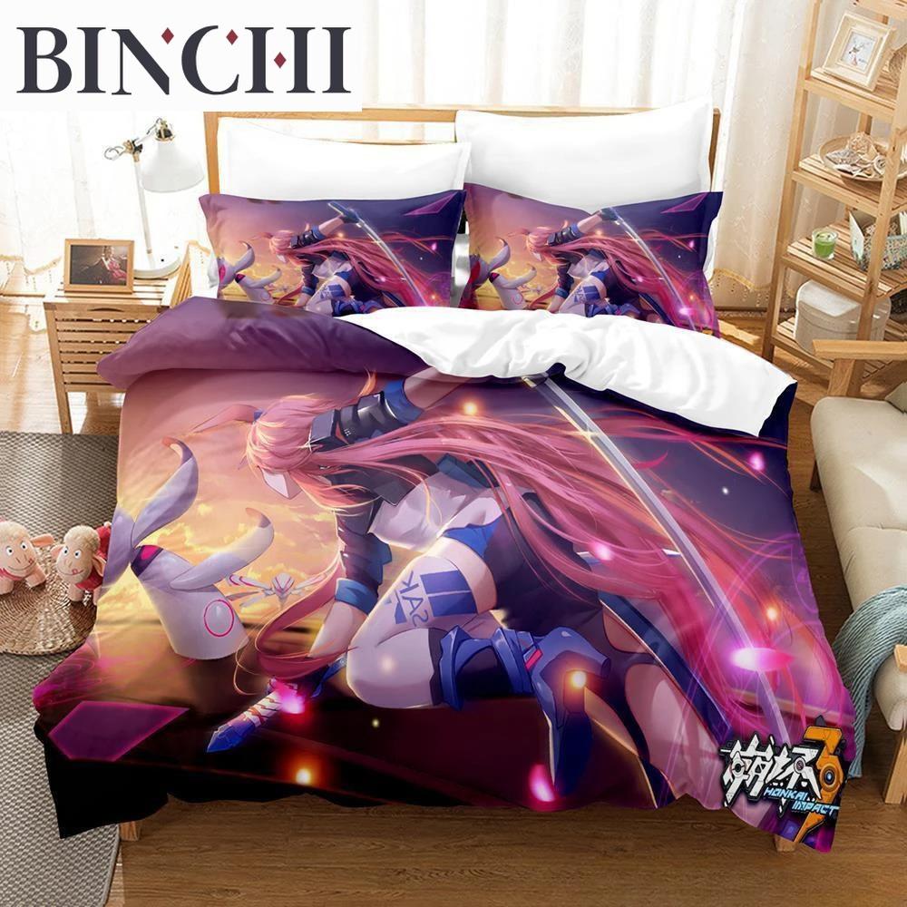 Game Honkai Impact 3 Bedding Set Single Twin Full Queen King Size Bed Set Adult Boy Bedroom Duvet cover Sets Anime Bed Sheet Set