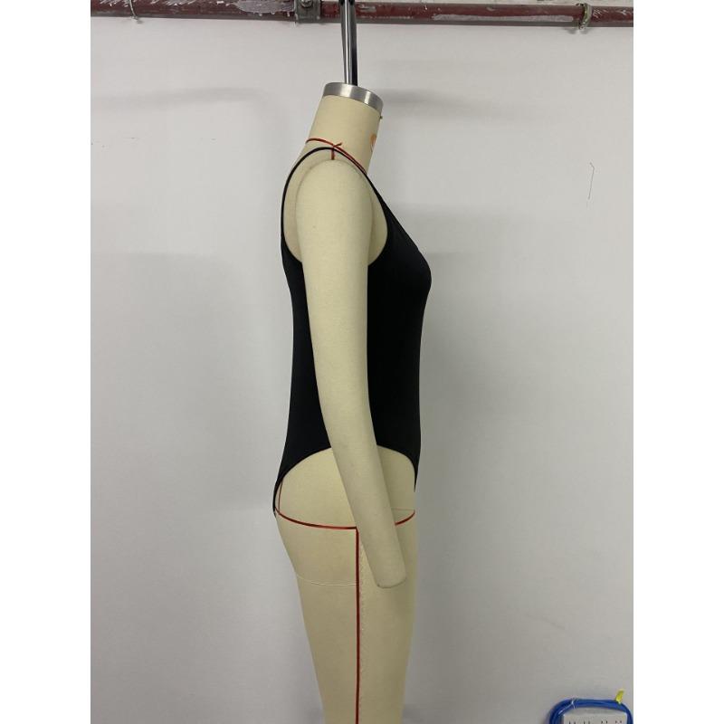 Women's New Simple Everything with Sexy Elegant Suspenders Shaped Black Jumpsuit
