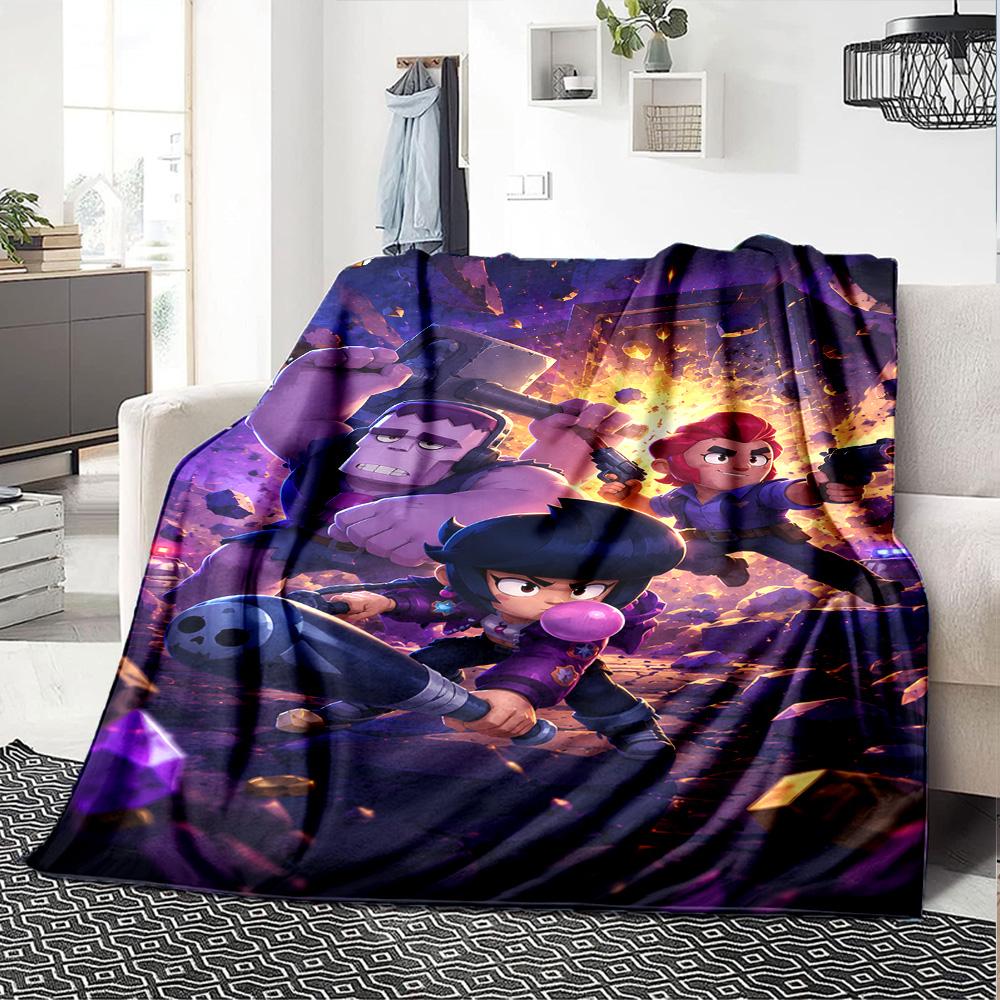 Brawl Stars Blanket Durable Comfort Great for Office Picnics Office Chair for All Seasons Playful Design Ideal Gift For Birthday Valentine'S Day