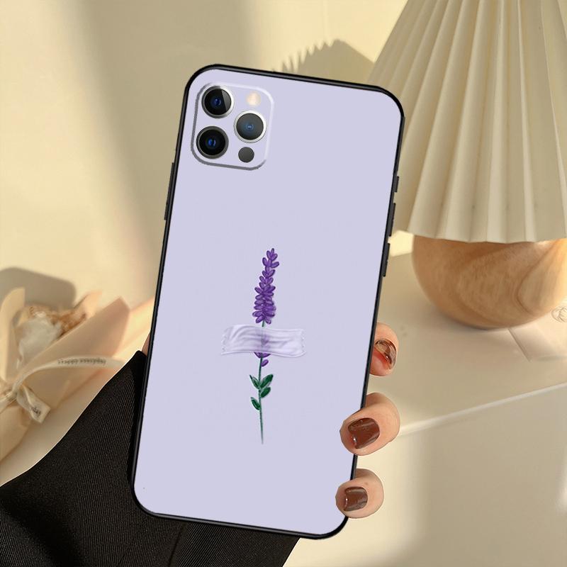 Lavender Purple Flowers Case For iPhone 11 12 13 14 15 16 Pro Max Cover For iPhone 13 12 Mini XR X XS Max Plus