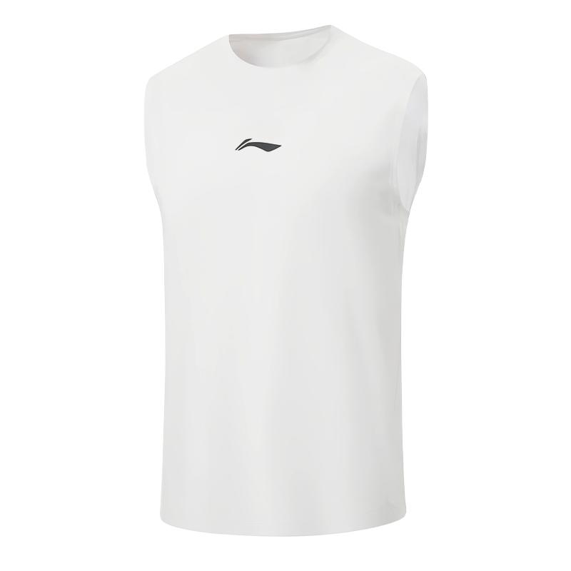 

Li-Ning Plain Simple Logo Quick-Dry Ice-Feeling Breathable Basketball Training Fitness Sleeveless Vest Men tops White LWTW001-1 S