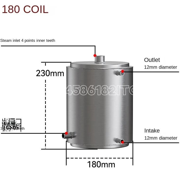 

Колонна теплообменника охладителя с рубашкой охлаждения, холодная и горячая вода, дистилляция, пивоваренное оборудование, конденсация, нержавеющая сталь 304 180 Coil condenser