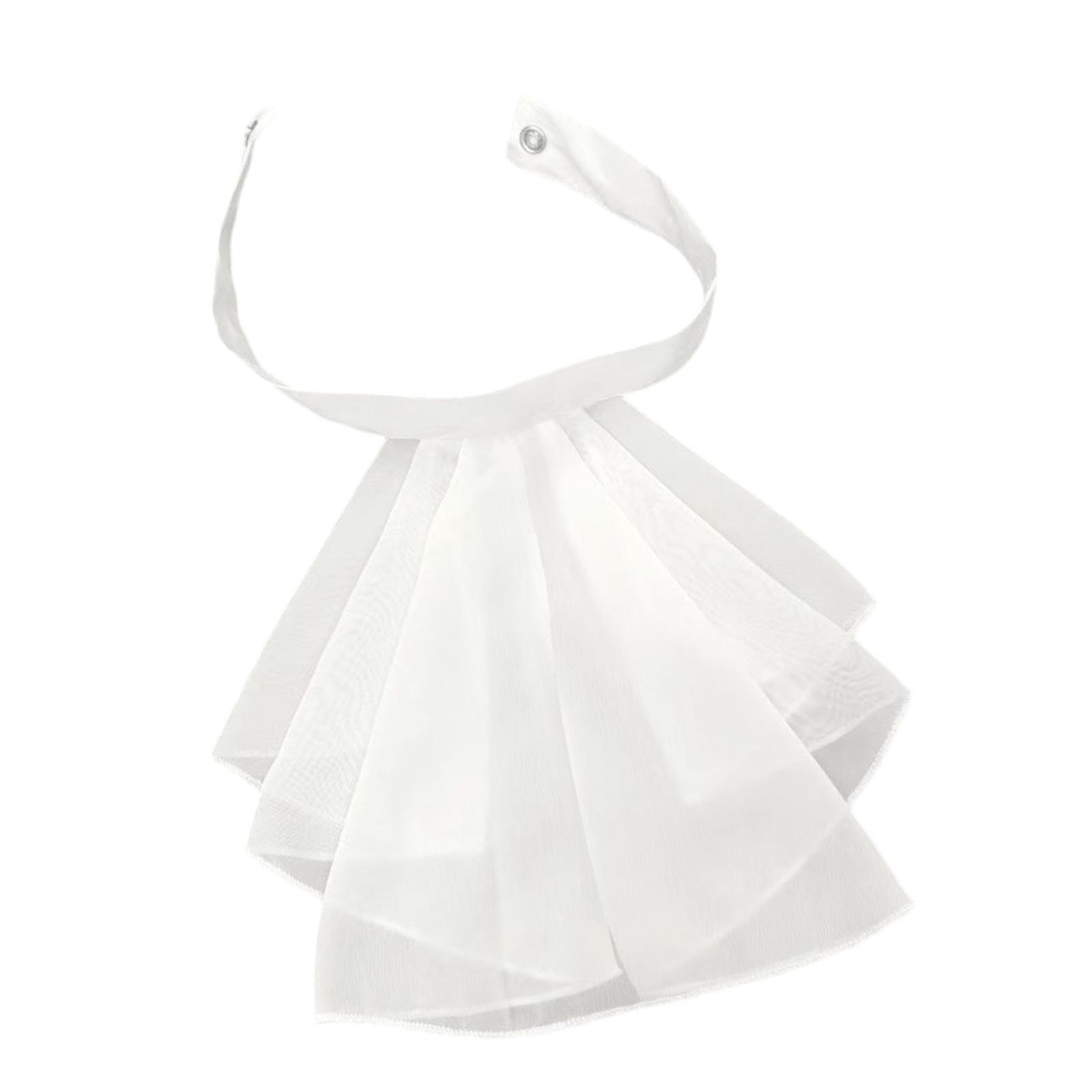 

New CourtStyles Jabot Collar Decorative Neckpiece Faux Collar Neck Accessory For Cosplay Parties Event Photoshoots белый