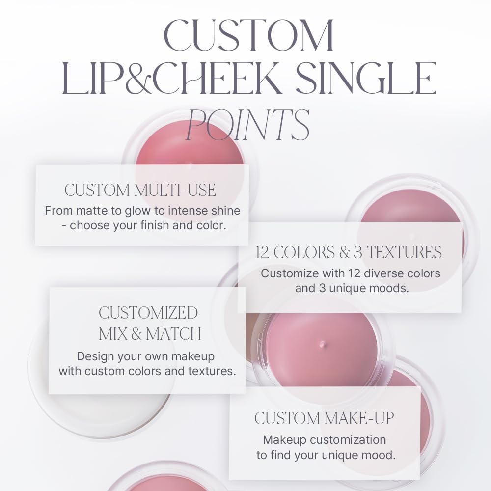 Heart Percent Dote On Mood Custom Lip Cheek Fog Pot Lip Color M03 Fog Pink & Single, Multi-Use & Blush,