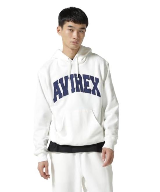 

Avirex DAILY PULLOVER SWEAT PARKA LOGO Pullover Sweatshirt Hoodie with Logo L 033 / / 783-3931006 Men s Off-White