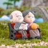 1pair Lovers Snowman Couple Statue Resin Craftwork Garden Miniature Micro Landscape Festival Atmosphere Maison Christmas Statue