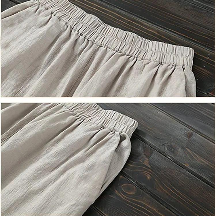 Weite Hosen Damen Lockere Übergroße Einfarbige Sommer Lässige Elastische Taille Knöchellange Hosen Damen Kleidung