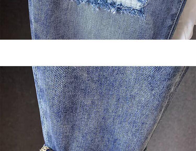 Men's Ripped Slim Fit Straight Jeans - Spring/Summer 2024 Fashion
