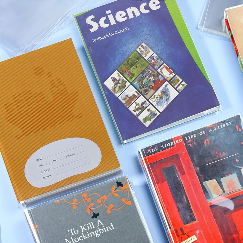 Solo Self-Adhesive Book Cover Sheets | Ultra Clear Protective Cover | Strong Adhesive Tape | Easy Peel & Stick | Pack Of