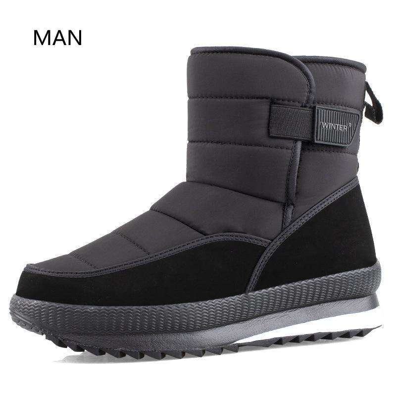 Men's and Women's Thickened Warm Cotton Shoes Winter New Middle-aged and Elderly Leisure Large Plush Snow Boots