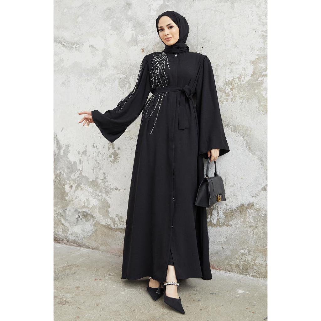 Viona Stone Abaya – Indigo
