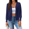 Summer New V-neck Long-sleeved Knitted Cardigan Solid Color Coat for Women