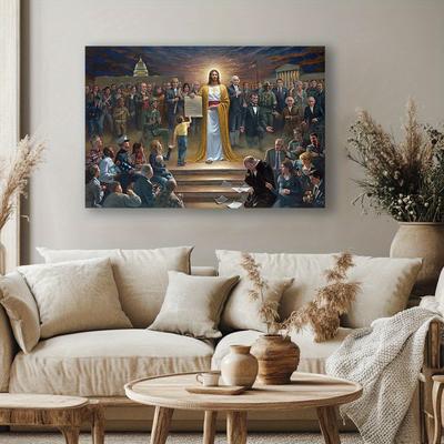 O Națiune Sub Dumnezeu Iisus Poster Pictură Murală Pictură pe Pânză Poster Artă de Perete pentru Decor Dormitor Living Cadou