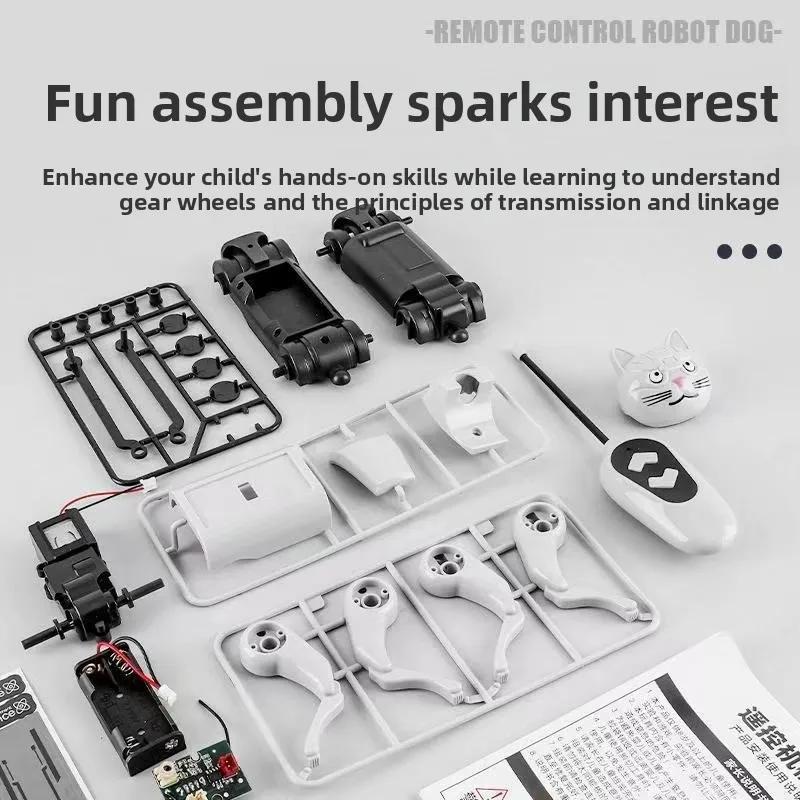 Robot Cat Dog Electronic Pet Remote Control Mechanical Dog Assembly Experimental Toy Mechanical Dog Mechanical Cat Walking