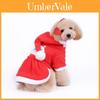 Luxurious Christmas Pet Dog Dress Warm Dog Hoodie Sweaters Coat With Red Skirt And Hat