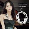 Women's Magnetic Buckle Silk Scarf - Fashionable Neck Protection for Spring, Summer, and Autumn